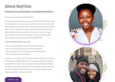 KeyVion Miller Nutrition | Custom Divi Website
