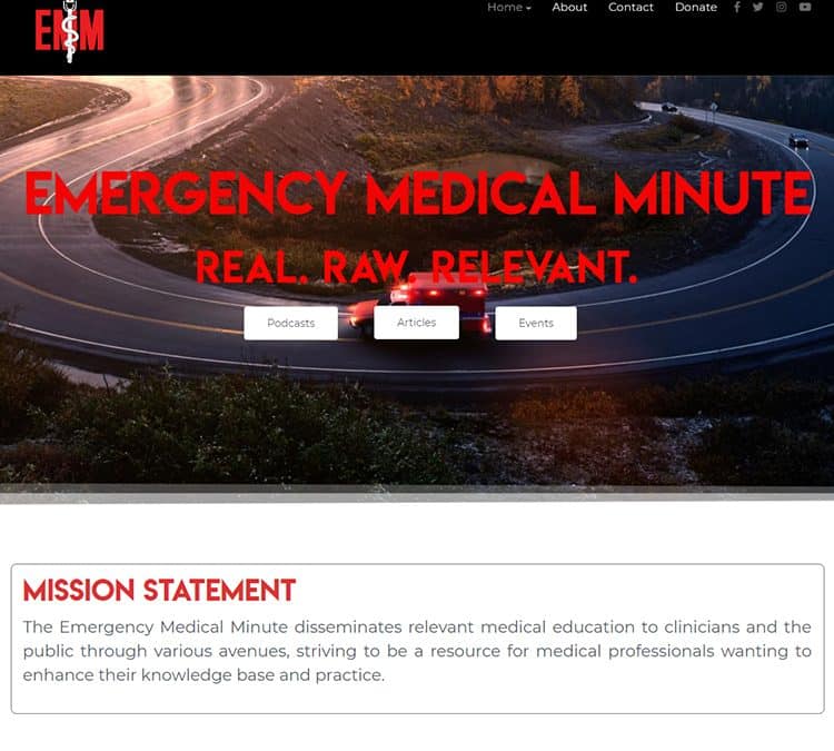 Emergency Medical Minute Podcast | Custom Elementor Website