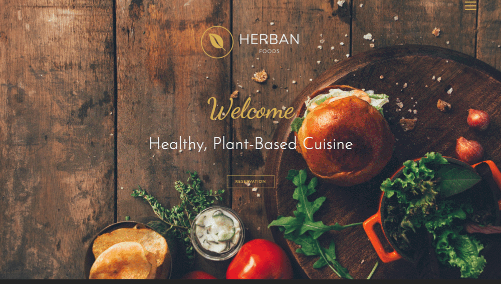 Herban Foods | Responsive Restaurant Website Mockup