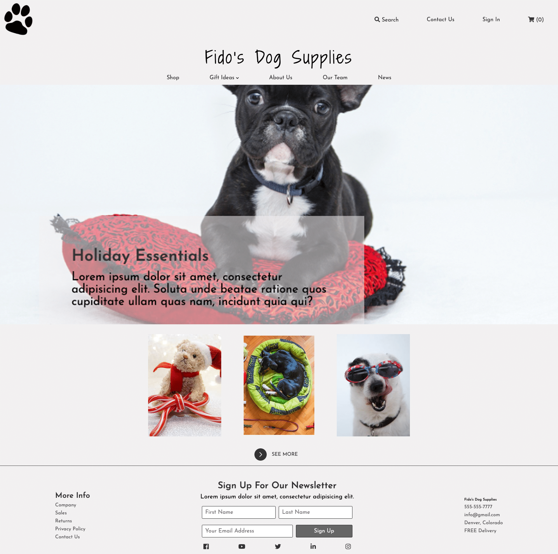 fido's dog supplies - pet store mock up