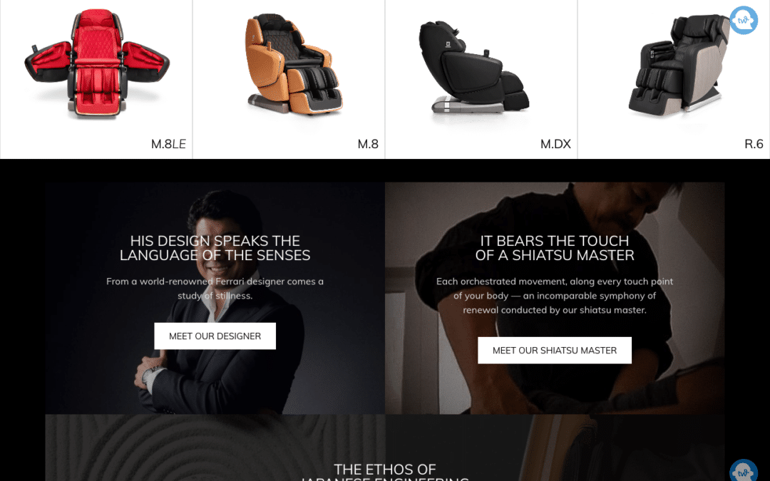OHCO massage chairs | Custom eCommerce Website