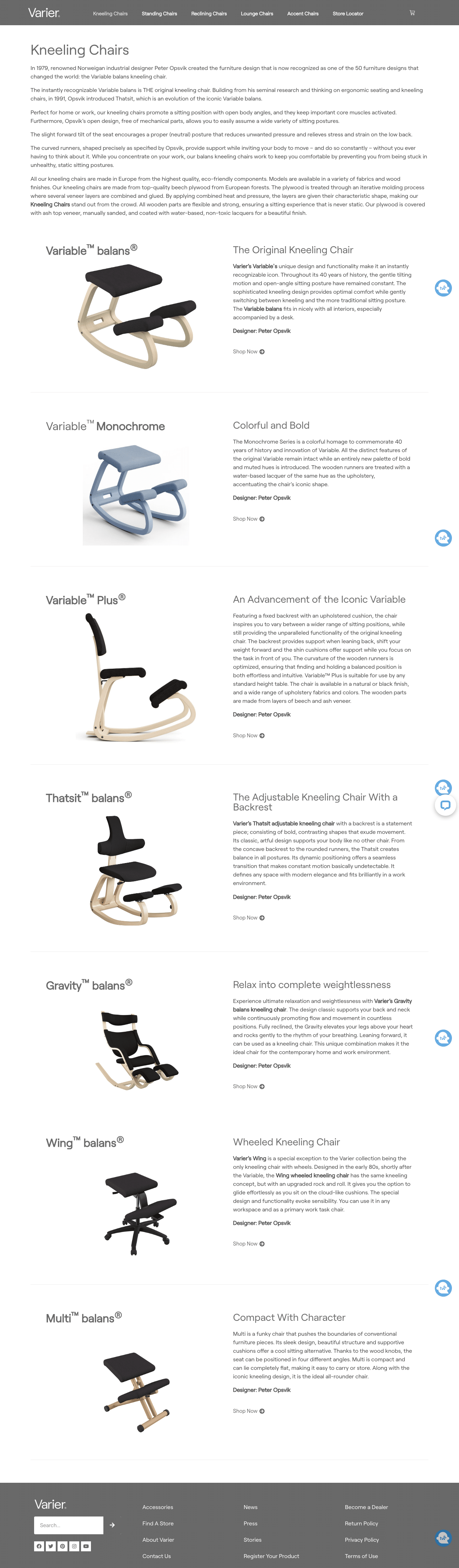 Custom Category Pages for WooCommerce Website for Varier Chairs